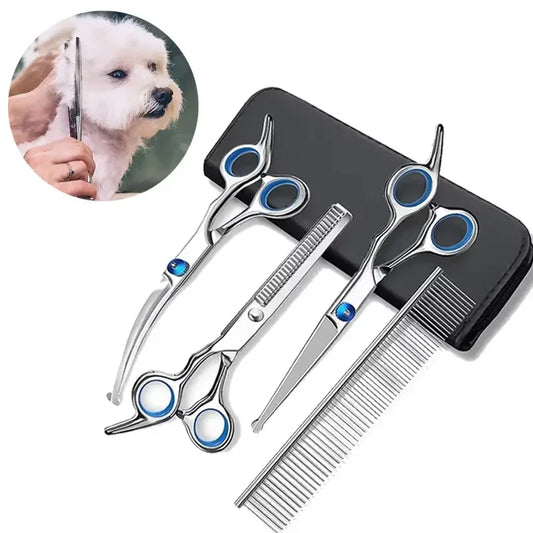 Stainless Steel Pet Safe Scissors Ambidextrous Ambidextrous Cat Dog Hair Grooming Shears with Round Head for Precision Trimming