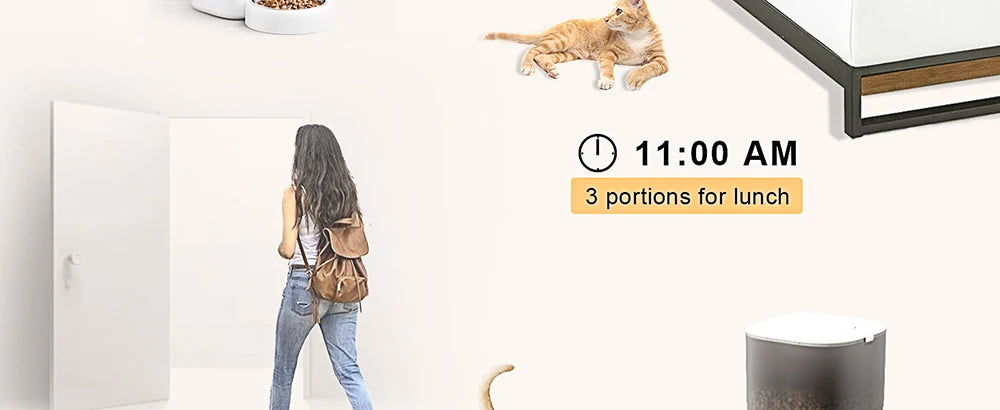 3L Automatic Pet Feeder Smart Food Dispenser Cat & Dog Timer Stainless Steel Bowl Automatic Dog & Cat Pet Feeding Pet Supplies