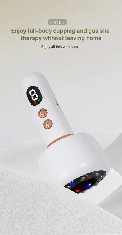 USB Rechargeable Abdominal Massager for Hot Compress and Adjustable Guasha Cupping Intensity Arm and Leg Massage Handheld