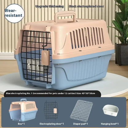 Portable Cat Cage Pet Carrier Thickening Pet Carrier Outdoor Handheld Shipping Box Car Carrying Pet Transport Box Pet Supplies