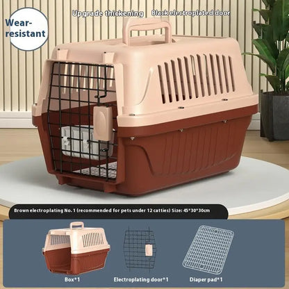 Portable Cat Cage Pet Carrier Thickening Pet Carrier Outdoor Handheld Shipping Box Car Carrying Pet Transport Box Pet Supplies