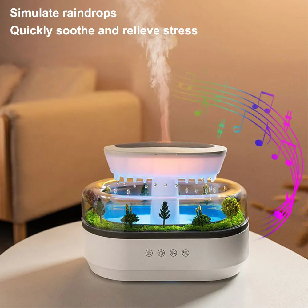 Rain Cloud Aroma Diffuser Small Air Humidifiers Water Drip Micro Landscape Essential Oils Ultrasonic Diffuser with 6 Night Light