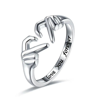 Luxury Designer Double Hand Heart Couple Rings - Varixo