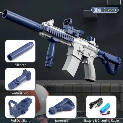 Pistola de agua M416, pistola eléctrica, juguete de tiro, totalmente automático, tiro de verano, playa, diversión al aire libre,