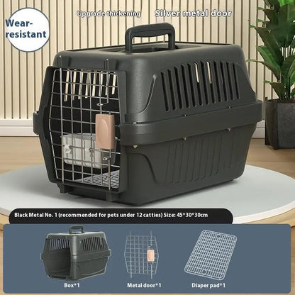 Portable Cat Cage Pet Carrier Thickening Pet Carrier Outdoor Handheld Shipping Box Car Carrying Pet Transport Box Pet Supplies
