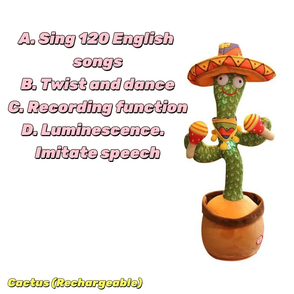 New Interactive Dancing Cactus Toys For Kids Baby Toddler Boys And Girls Fun Singing Mimic Recording Repeating Cactus Baby Gifts