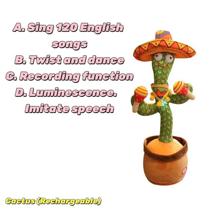 New Interactive Dancing Cactus Toys For Kids Baby Toddler Boys And Girls Fun Singing Mimic Recording Repeating Cactus Baby Gifts