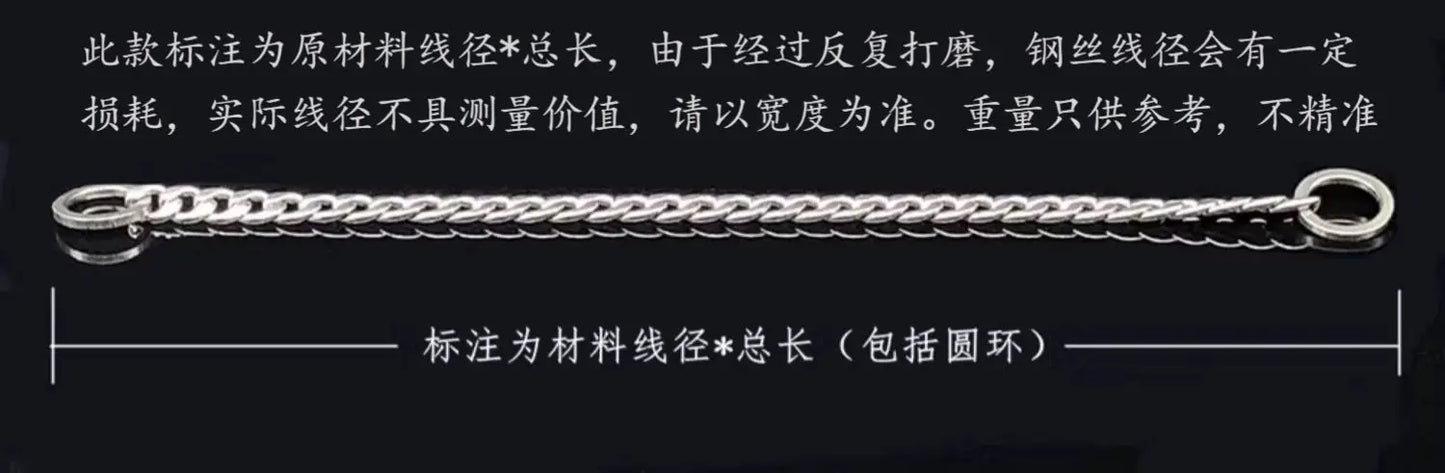 30-75CM 304 Stainless Steel P Chain Dog Collar Pet Neck Strap and Leash for Small Medium and Large Dogs