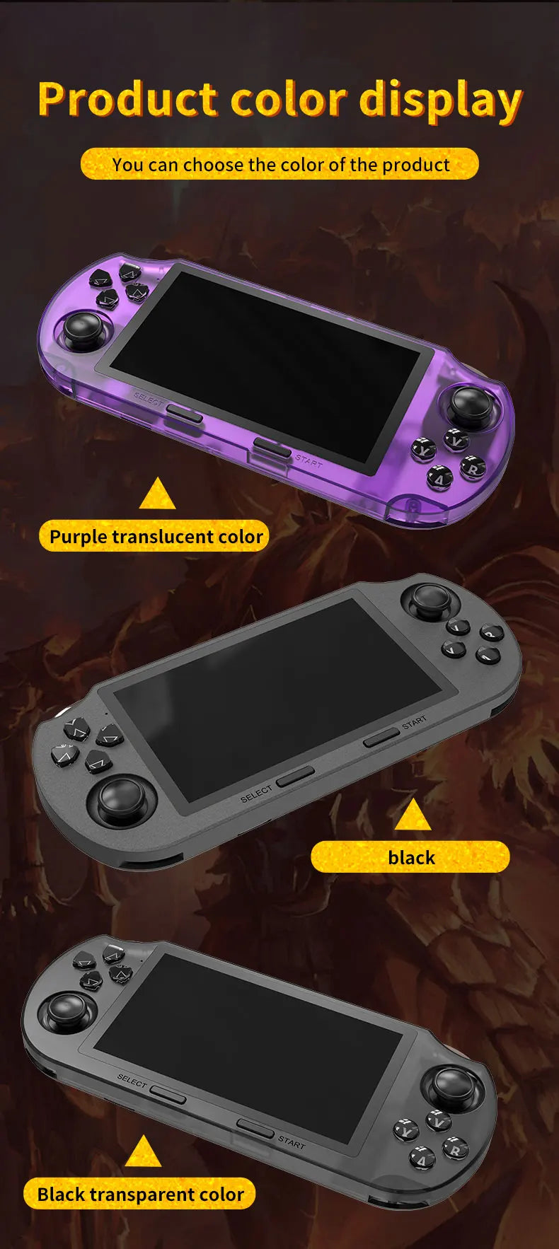 4.5-Inch IPS HD Screen Handheld Wireless Game Console SF3000HD With 1.2G Dual-Core Processor Large Battery Handheld Game Players