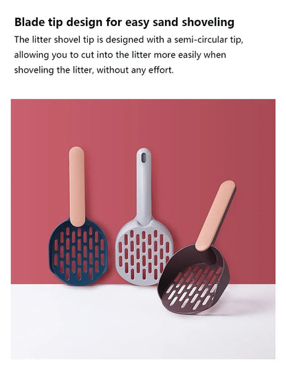 Cat Litter Scoop Plastic Cat Litter Shovel With Base Self Cleaning Cat Litter Box Shovel Kitten Toilet Clean Tools Cat Supplies