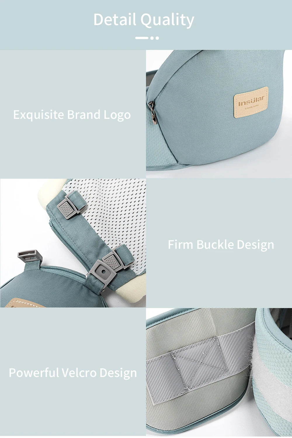 Insular  Ergonomics Baby Carrier Sling Portable Child Backpacks Thickening Shoulders 360 Ergonomic Hoodie Kangaroo 0-36 Months