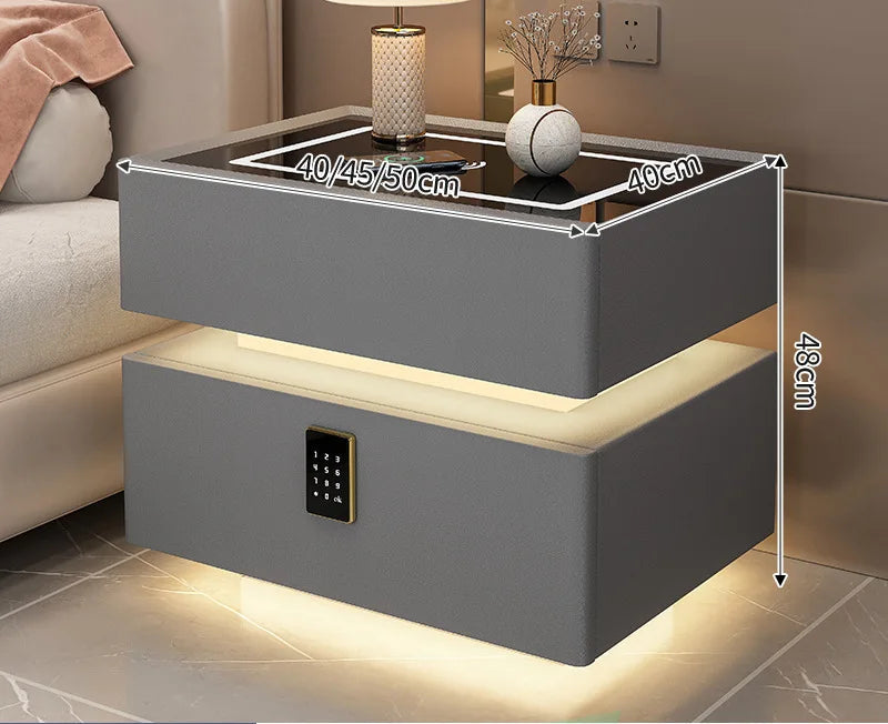 Smart Wireless Charger Bluetooth Speaker Sensor Light Password Lock Bedside Table - Varixo
