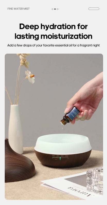 Wood Grain Aromatherapy Diffuser USB Humidifier Desktop Air Purifier Aroma Cool Mist Difusor/Essential oil set