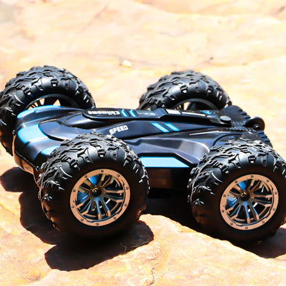 RC spray car 2.4G double-sided stunt with lights Children's toys direct charging compatible external charging