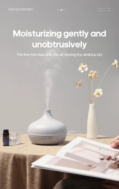 Wood Grain Aromatherapy Diffuser USB Humidifier Desktop Air Purifier Aroma Cool Mist Difusor/Essential oil set