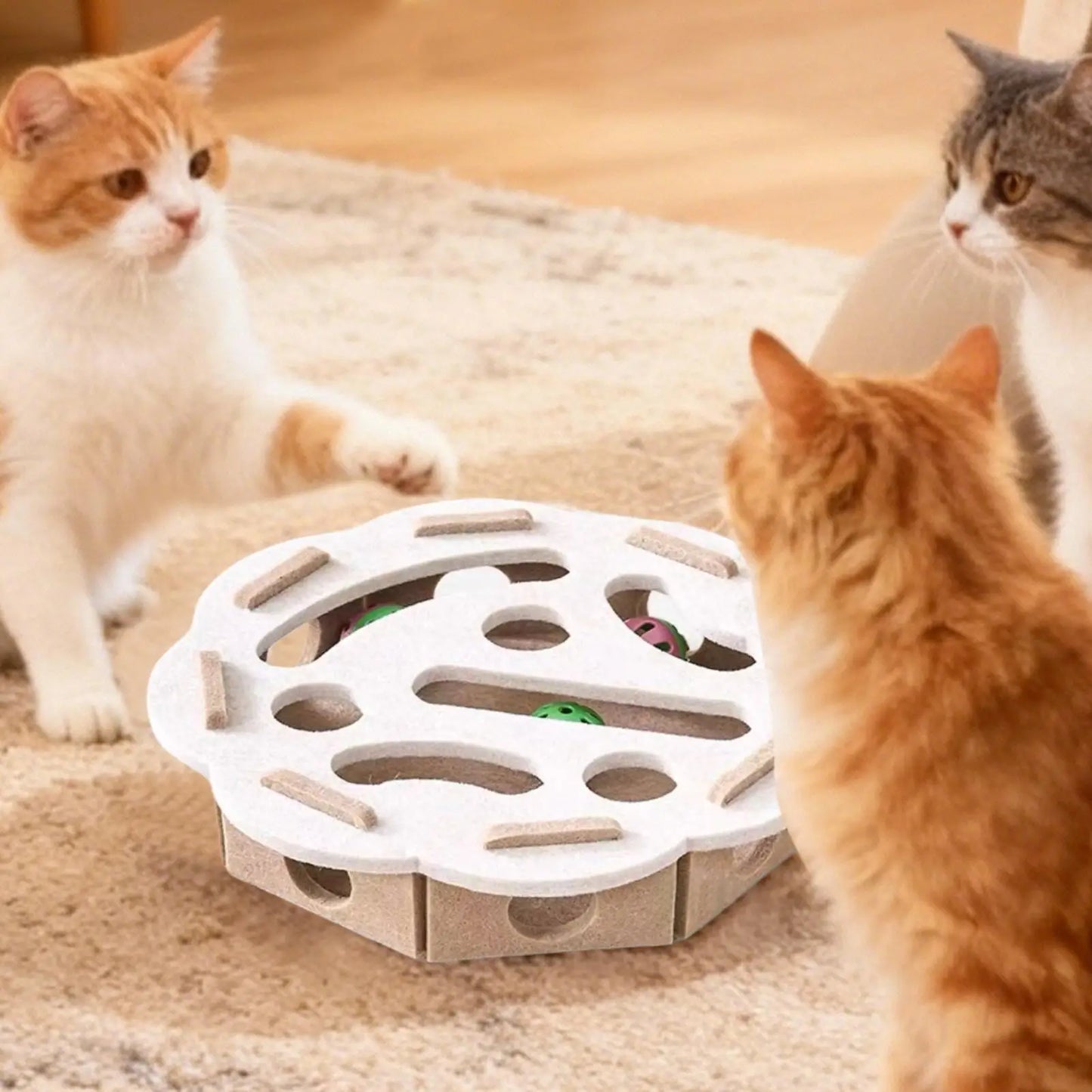 Cat Ball Puzzle Toy Pet Felt Play Game Cat Puzzle Box Game For Indoor Outdoor Home Garden Backyard Exercise Patio Balcony