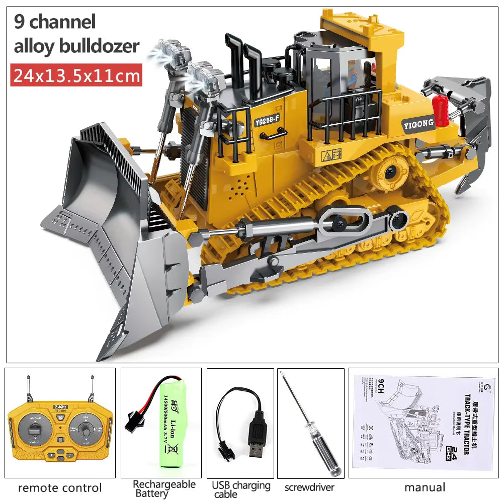 2.4G RC CARS RC Controlled Excavator Alloy Remote Control Vehicle Excavator Engineering Vehicle Dumper  Electric toys Gifts
