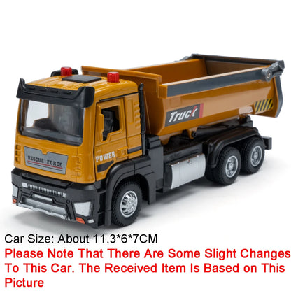 1:32 Road Rescue Flatbed Truck Alloy Dump Model Diecast Toys Car Doors Opened Sound Light Pull Back Vehices Children's Fun Gifts