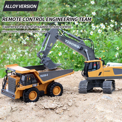 2.4G RC CARS RC Controlled Excavator Alloy Remote Control Vehicle Excavator Engineering Vehicle Dumper  Electric toys Gifts