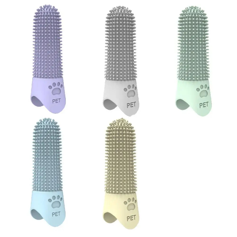Silicone Pet Teeth Cleaning Fingertips Nontoxic 360° Cleaning Pet Toothbrushes Durable Super Soft Cats Mouth Cleaner Dental Care