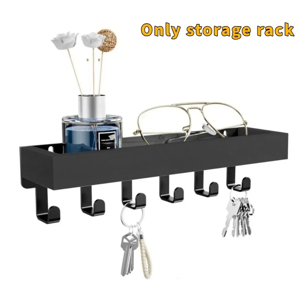 Multifunctional Wooden Key Holder Durable Household Key Rack Organizer with 6 Hooks Storage Rack for Keys Sunglasses