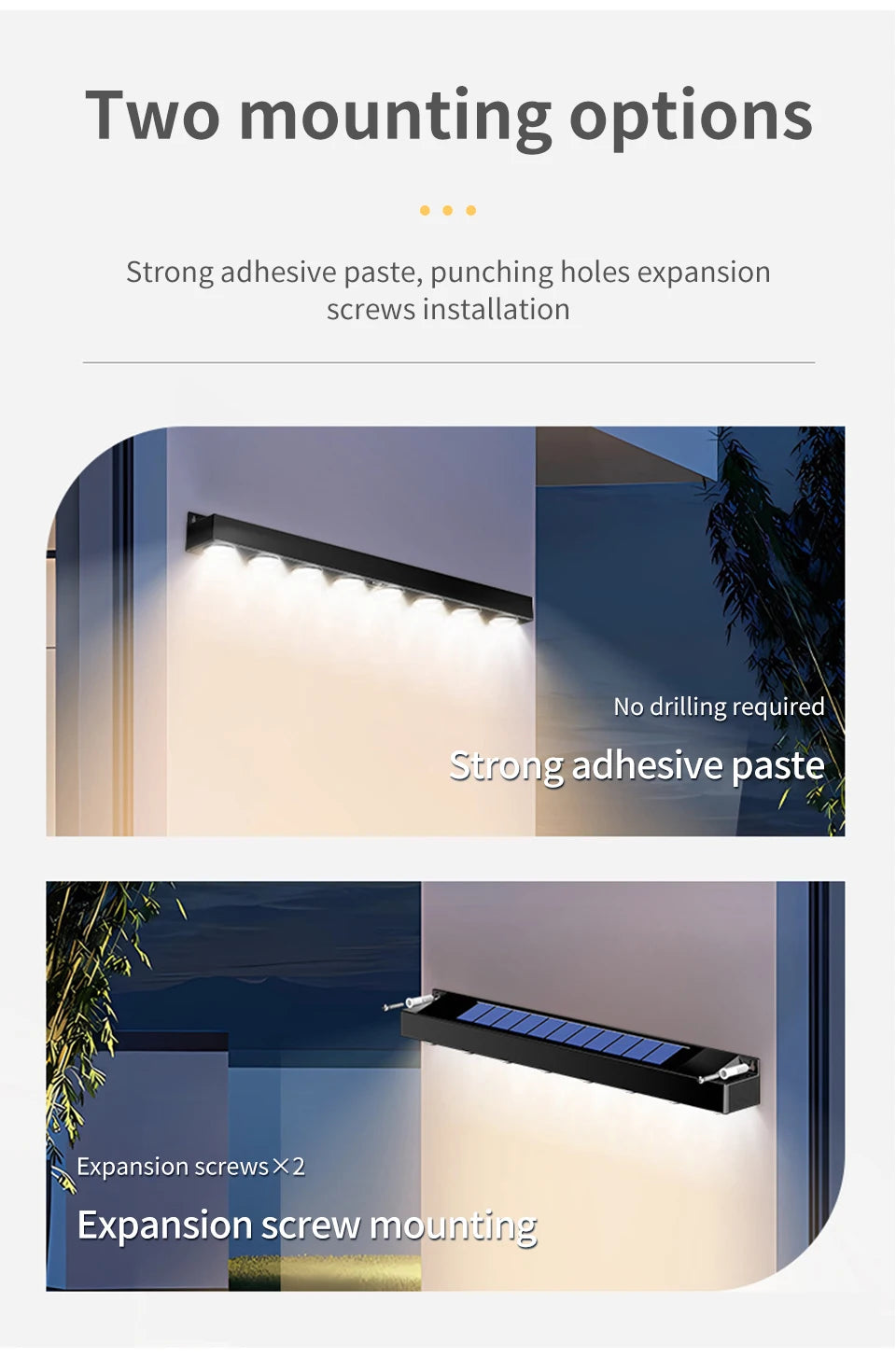 Solar Sign Light Outdoor LED Wall Lamp Address Light Dusk to Dawn Sunlight for Billboard Mailbox House Number Porch Fence Garden
