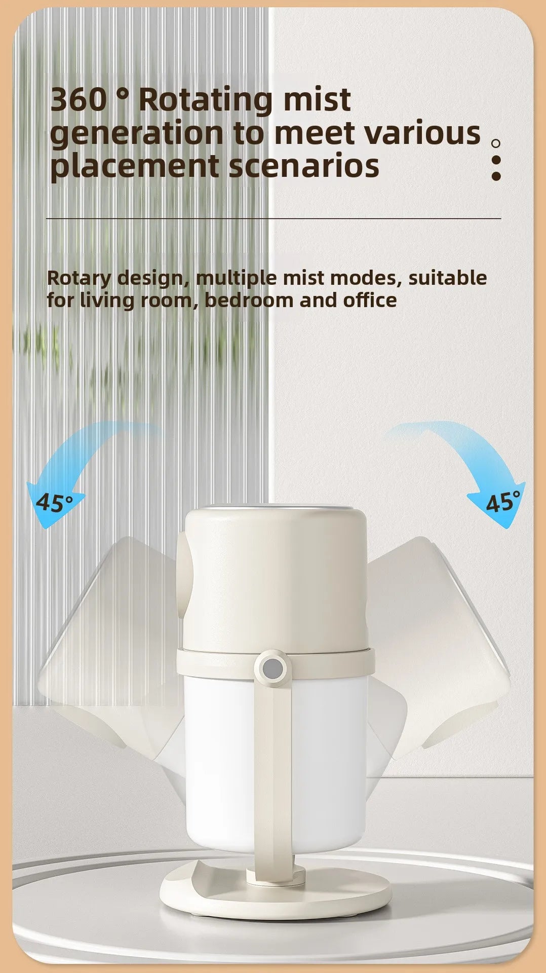 H8 Single Spray Humidifier USB 360° Rotation Air Purifier for Home Office Quiet Night Light Mini Mist