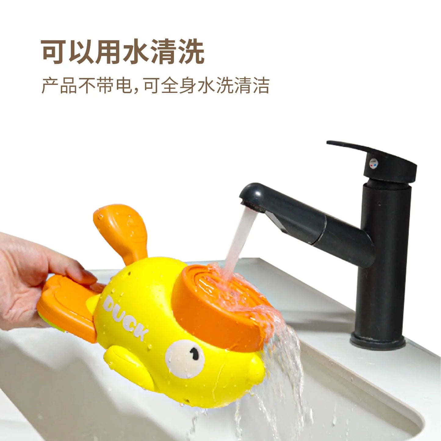 Interactive Feeder Yellow Duck Shaped Dog Slow Feeder Washable Automatic Dog Feeder Toy for Pets Food Dispenser