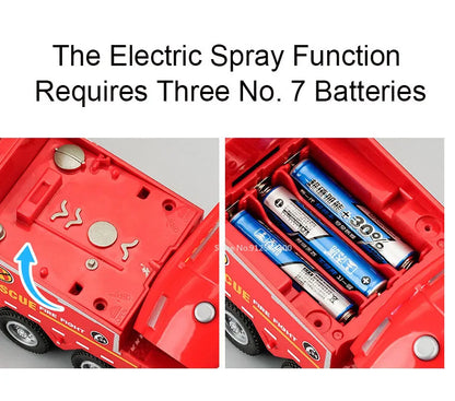 1:32 Scale Water Spray Fire Truck Model Ladder Trucks Toy Car Sound Light Pull Back Doors Opened Vehicle Collection Boys Gift