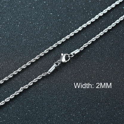 3-11MM Classic Cuban Chain Necklace for Men Women,Silver Black Gold Grey Color Stainless Steel Chains,Basic Punk Jewelry Gift