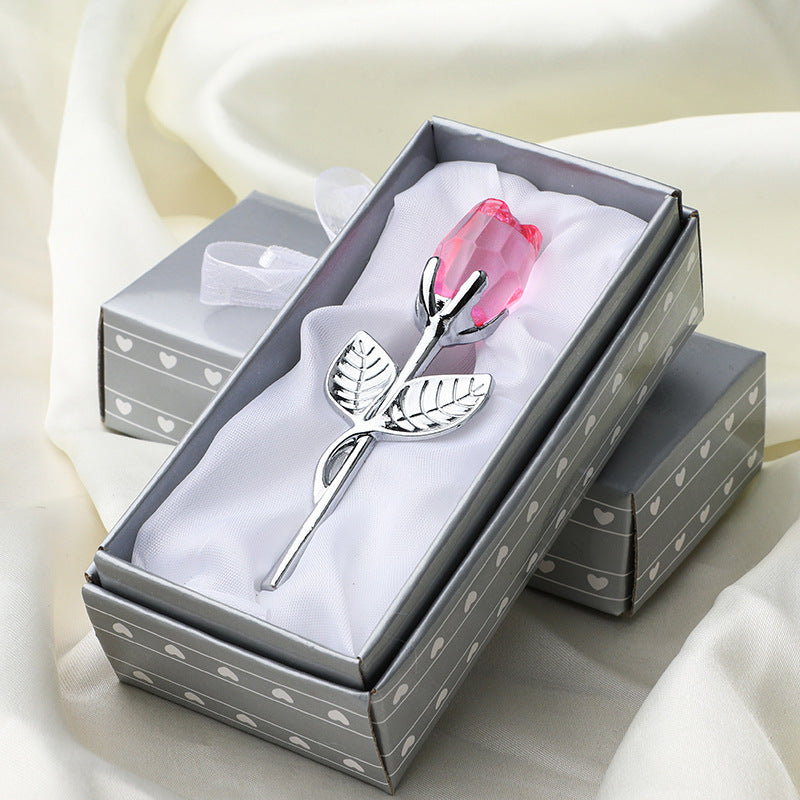 New Valentine's Day Metal Crystal Rose Decorations - Varixo