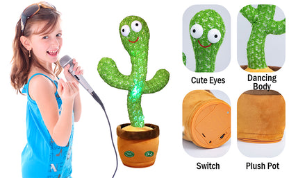 New Interactive Dancing Cactus Toys For Kids Baby Toddler Boys And Girls Fun Singing Mimic Recording Repeating Cactus Baby Gifts