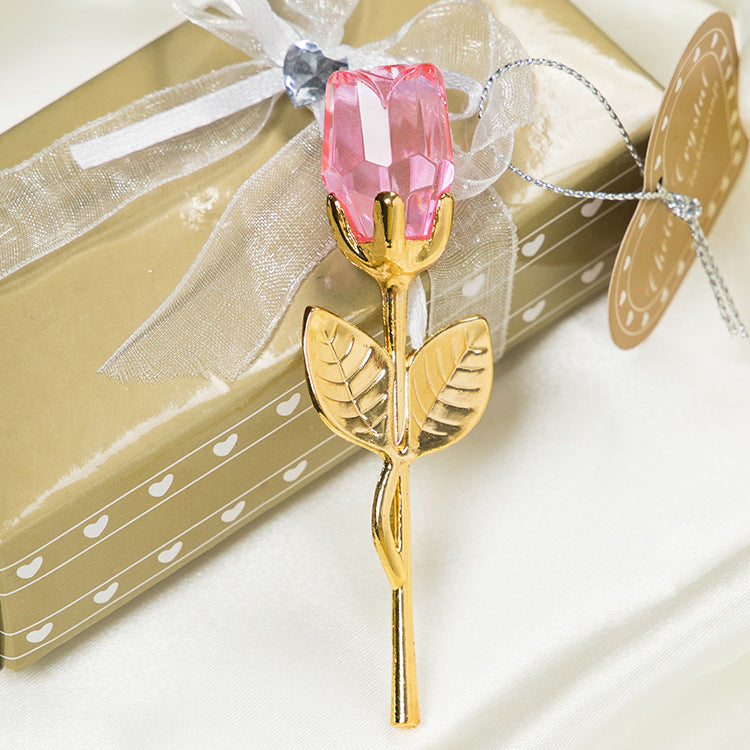 New Valentine's Day Metal Crystal Rose Decorations - Varixo