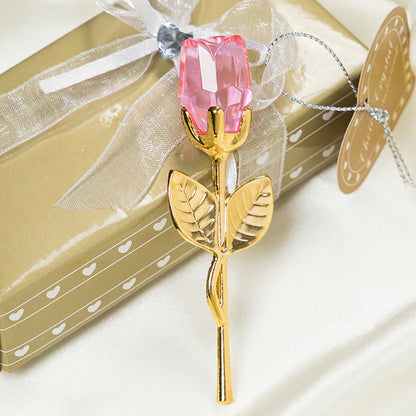 New Valentine's Day Metal Crystal Rose Decorations - Varixo