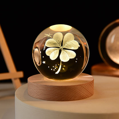 3D LED Night Light Galaxy Crystal Ball Table Lamp - Varixo