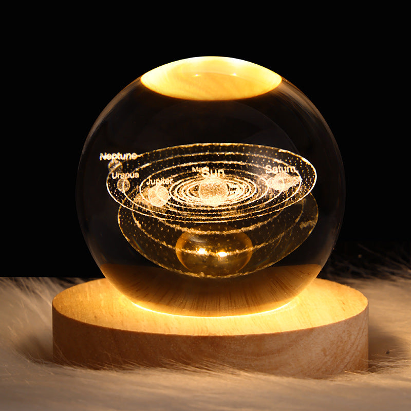3D LED Night Light Galaxy Crystal Ball Table Lamp - Varixo